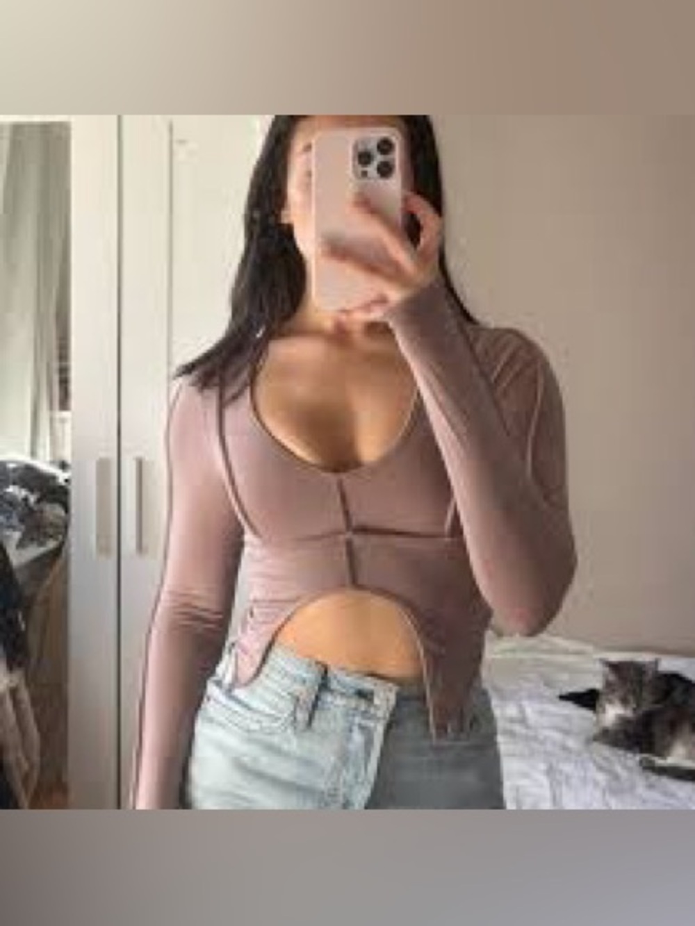 White Fox Boutique. Inside Out" Long Sleeve Crop Top